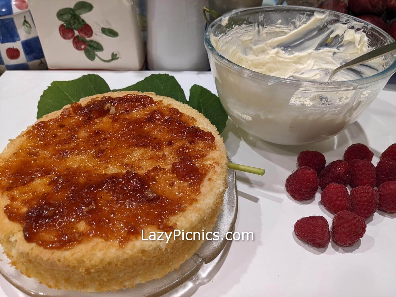 Cooked sponge cake ready to decorate.