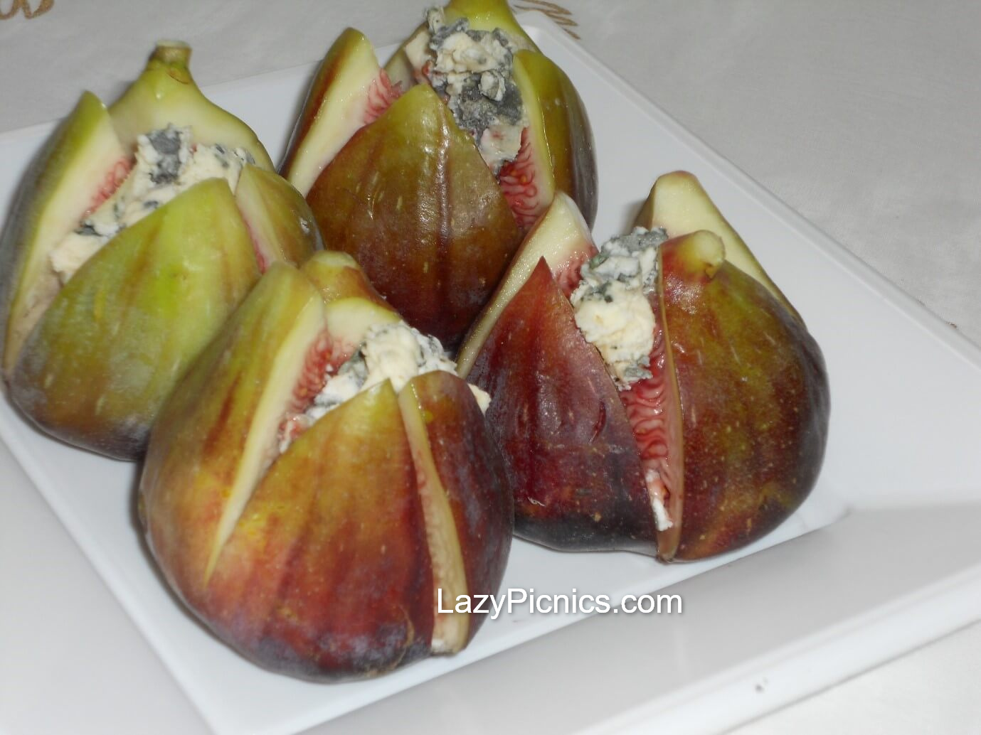 Figs with blue cheese for an appetizer