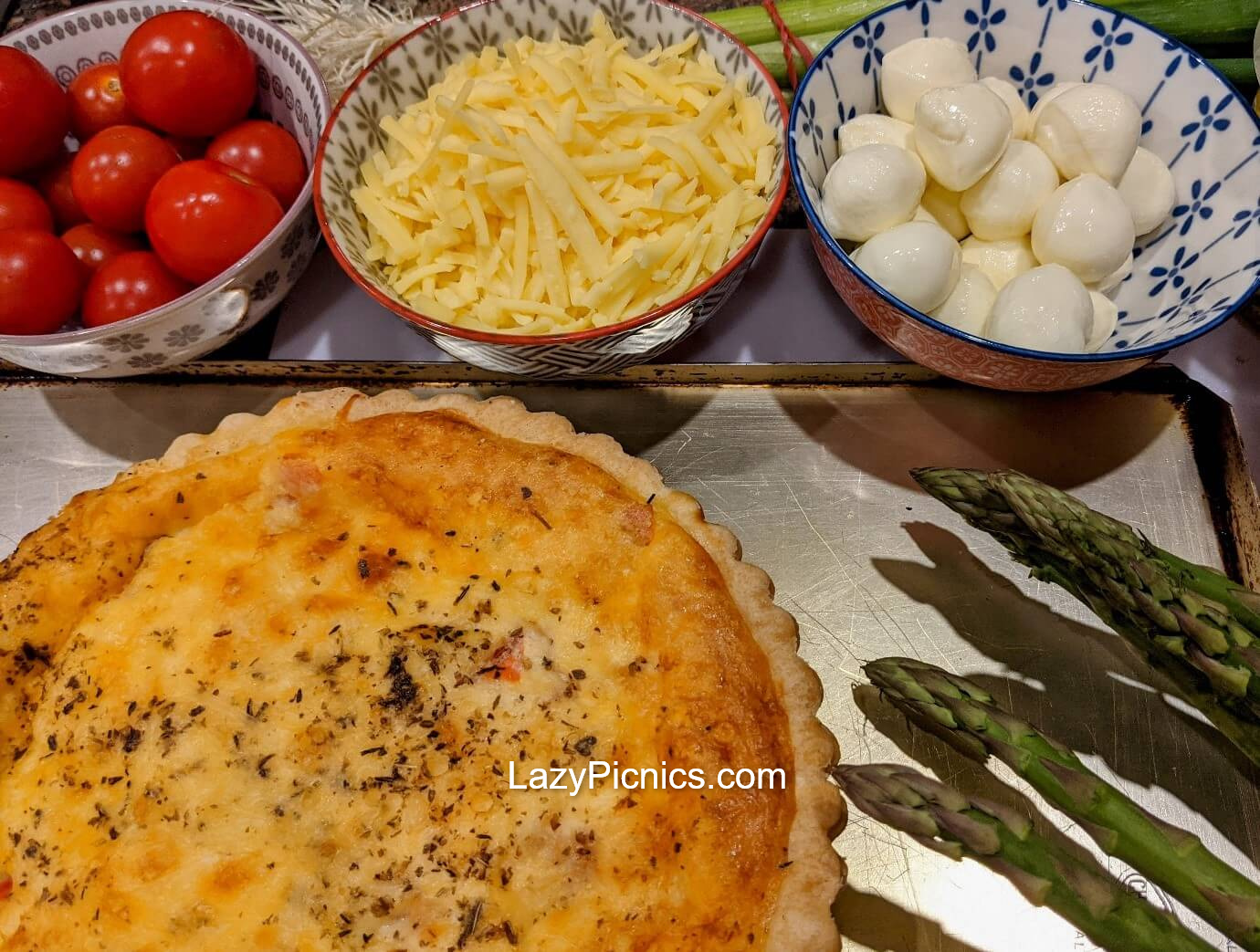 Ingredients for a quiche