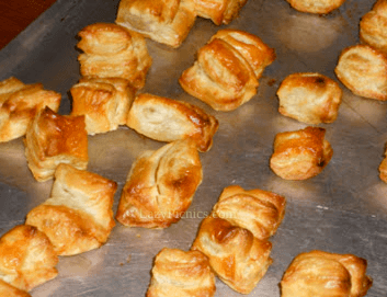Puff pastry squares for appetizers