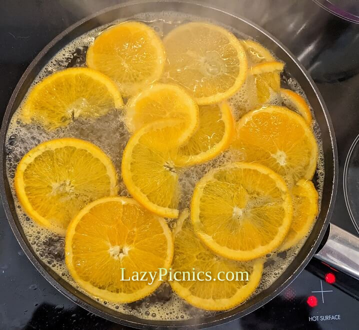 Simmering orange slices
